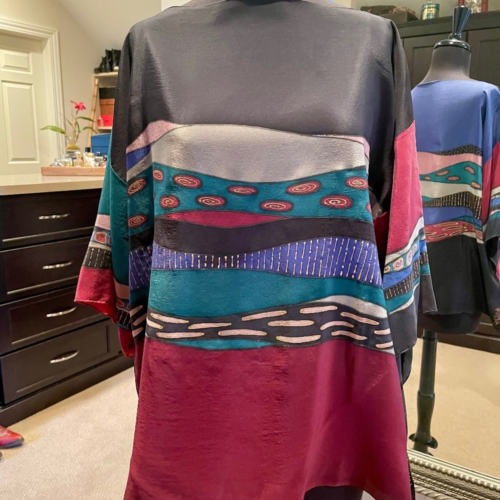 One-of-a-Kind Handpainted Silk Wearable Art Top